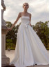 Strapless Ivory Satin Wedding Dress With Pockets
